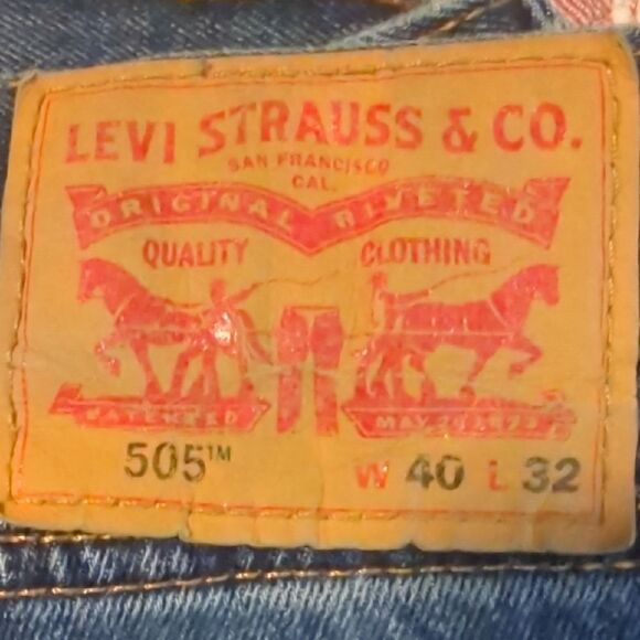 Levi’s 505 men’s jeans 40x32 | regular fit classic straight leg denim - Picture 2 of 4